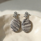 Striped Stone & Raw Silver Drop Earrings | Prime Ora