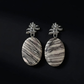 Striped Stone & Raw Silver Drop Earrings | Prime Ora