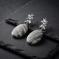 Striped Stone & Raw Silver Drop Earrings | Prime Ora